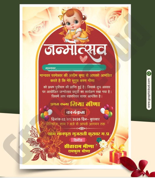 Premium Birthday Invitation Card Design CDR File.cdr