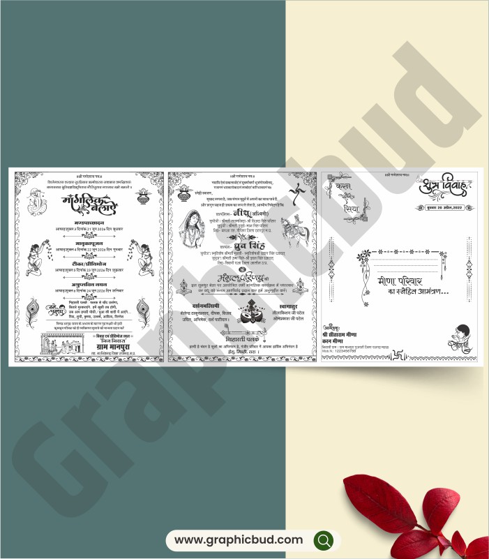 Elegant Premium Wedding Card Screen Printing.cdr