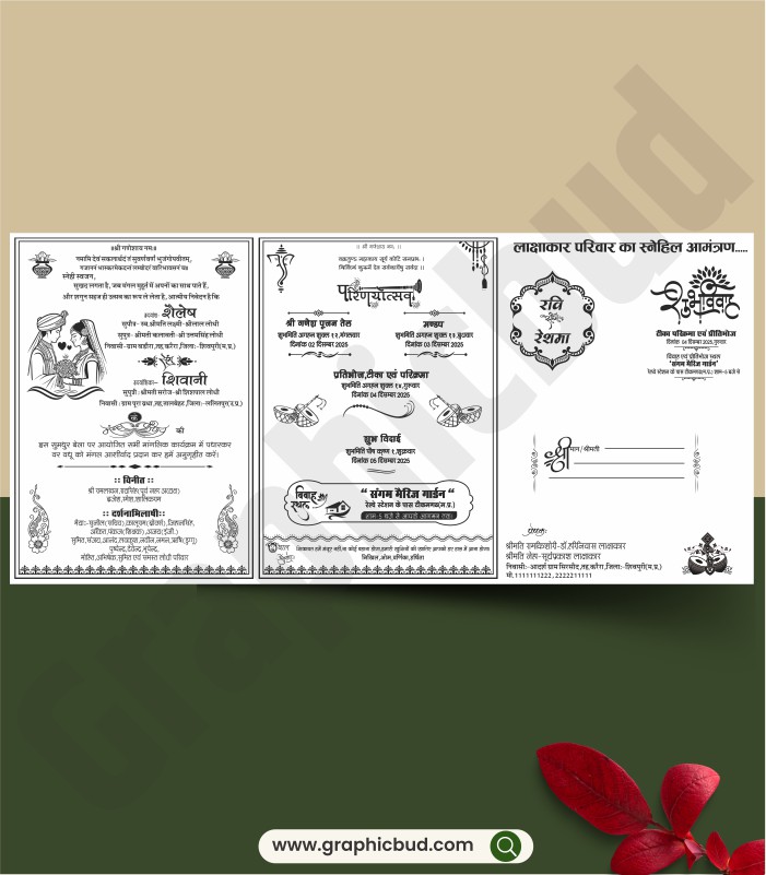 Luxury Wedding Card Design Screen Printing CDR File.cdr