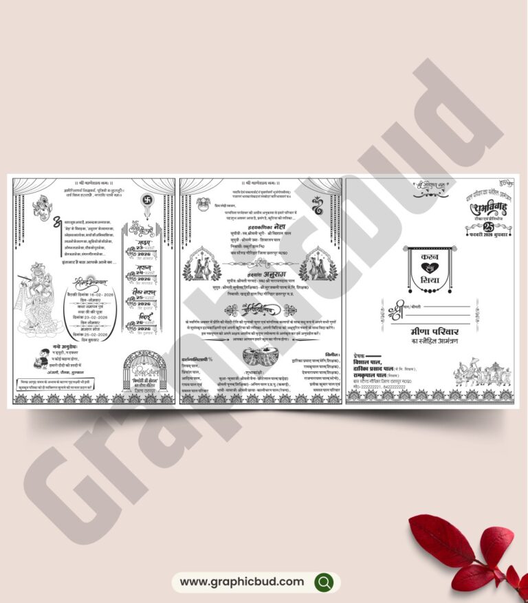 Shrimad Bhagwat Katha Wedding Card Design CDR File - graphicbud.com