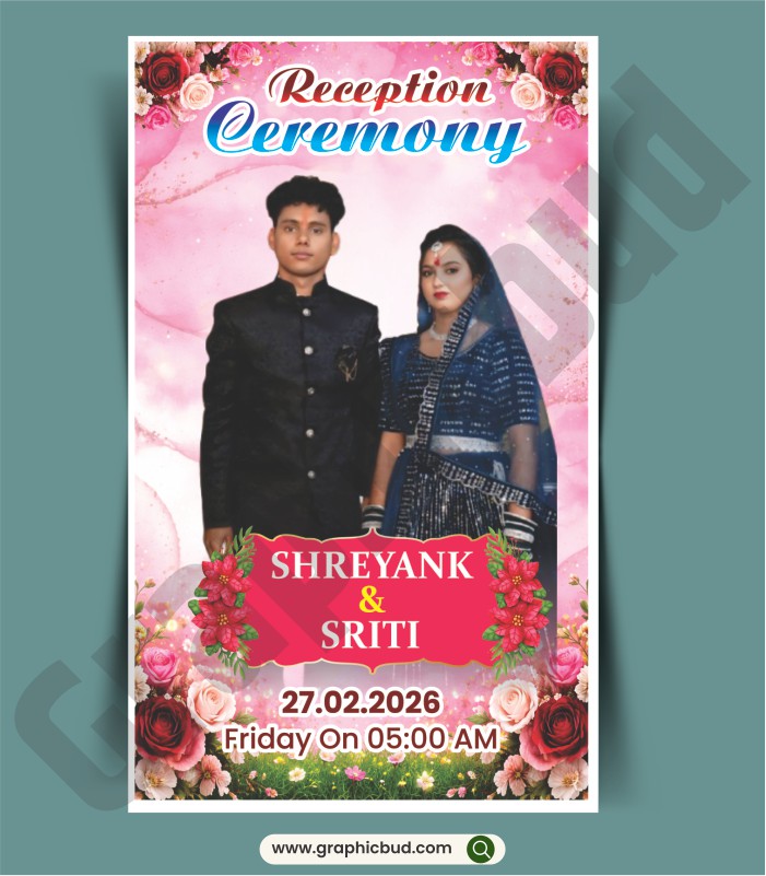 Wedding Reception Ceremony Banner Design CDR File