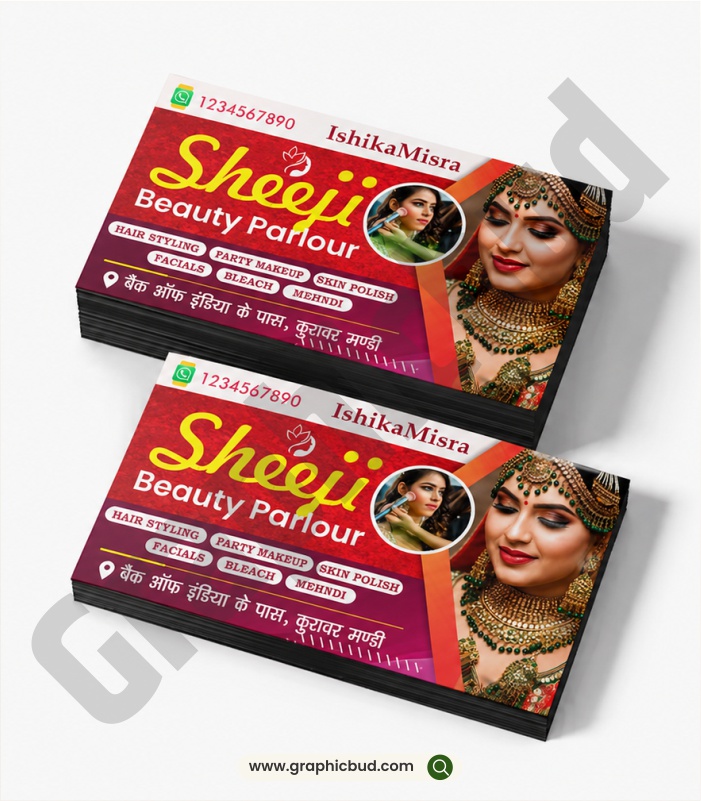 Beauty Parlour Visiting Card Design CDR File.cdr