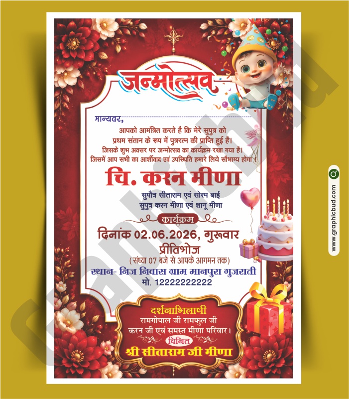 Premium Birthday Invitation Card Design CDR File.cdr